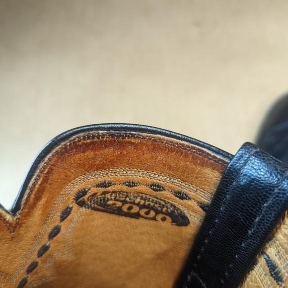 Lucchese Boots men's size 9EE Exotic Genuine Black Smooth Ostrich classi… - Picture 12 of 13